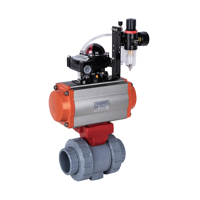 PVC-C Q661F-10V Pneumatic Double Union Ball Valve DN15-100 GB Standard