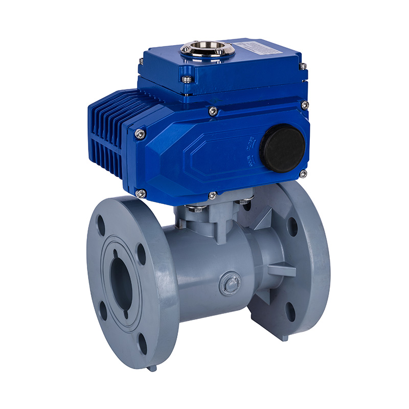 PVC-C D941F-10V Electric Flange Ball Valve DN15-300 1/2'-12' ANSI Standard