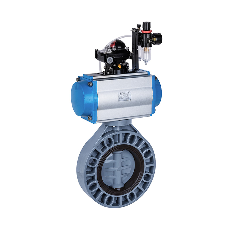PVC-C D671X-10S Pneumatic Butterfly Valve DN32-1000 GB Standard