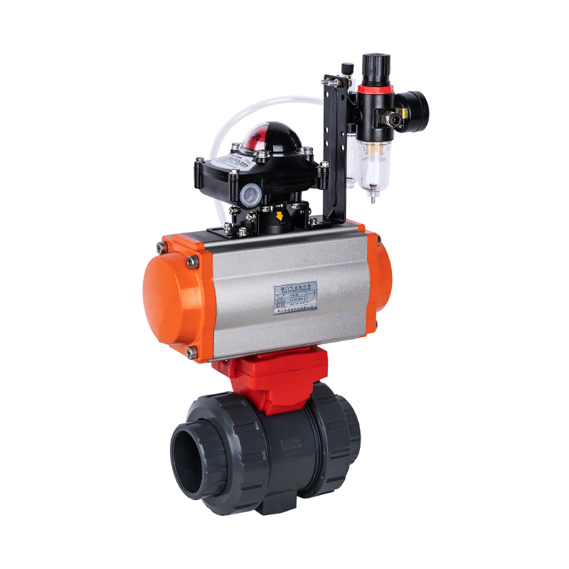 PVC-U Q661F-10U Pneumatic Double Union Ball Valve DN15-100 GB Standard