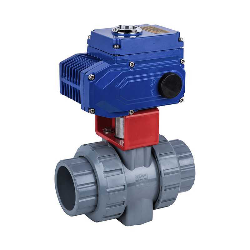 PVC-C D961F-10V Electric Double Union Ball Valve DN15-100 GB Standard