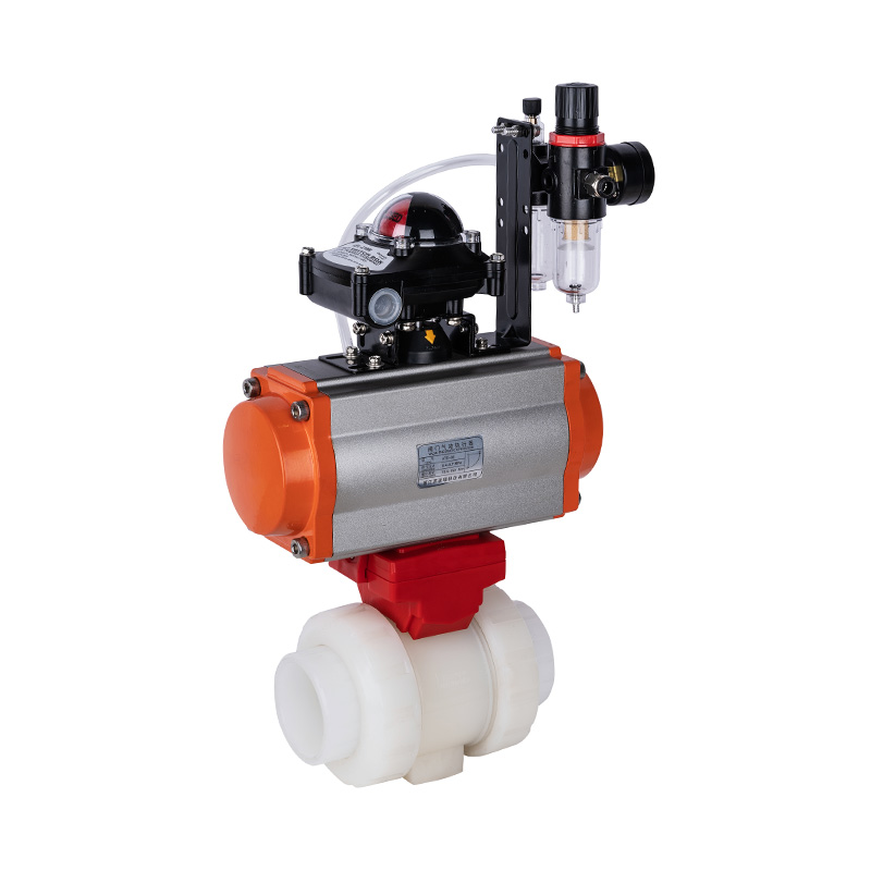 PVDF Q661F-10F Pneumatic Double Union Ball Valve DN15-100 GB Standard